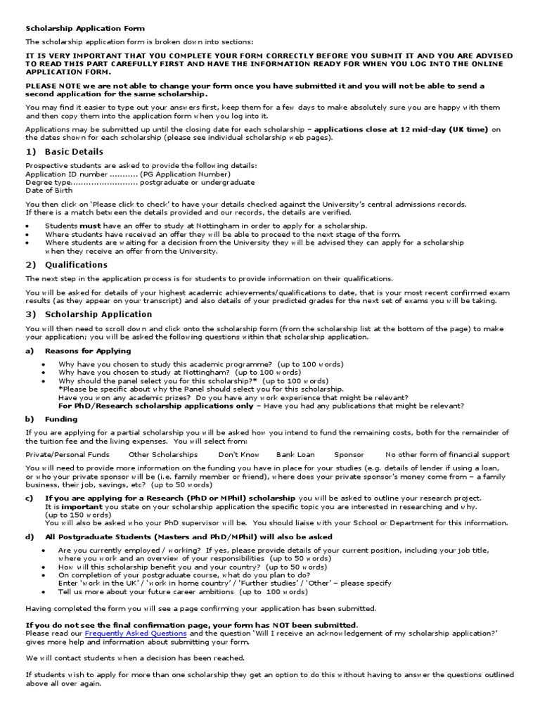 Application Form Questions PDF Doctor Of Philosophy Postgraduate Education