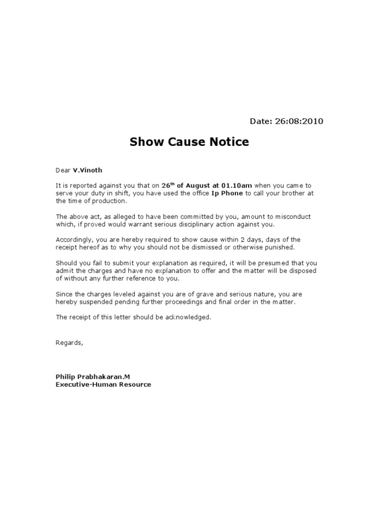 Show Cause Notice PDF