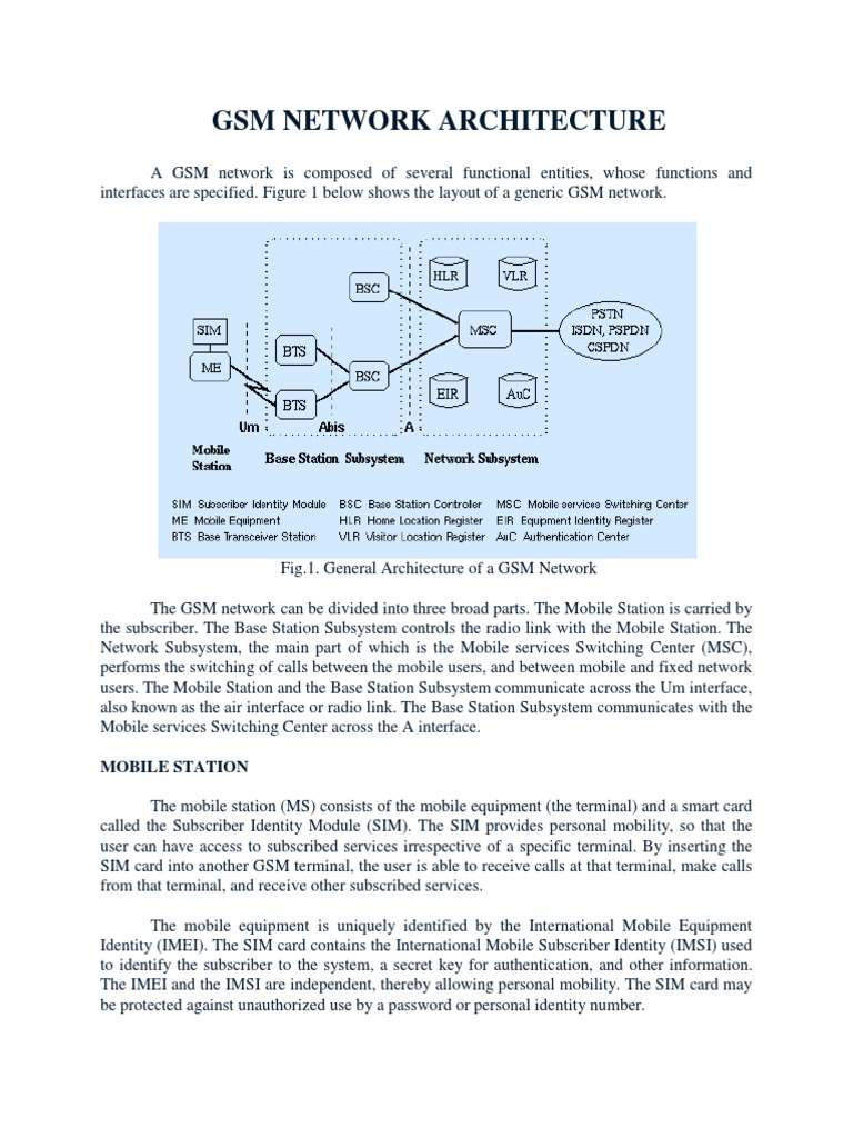 GSM Network Architecture | PDF | Software Defined Radio | Radio Technology