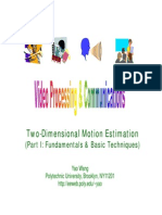 Two-Dimensional Motion Estimation: (Part I: Fundamentals & Basic Techniques) (Q)