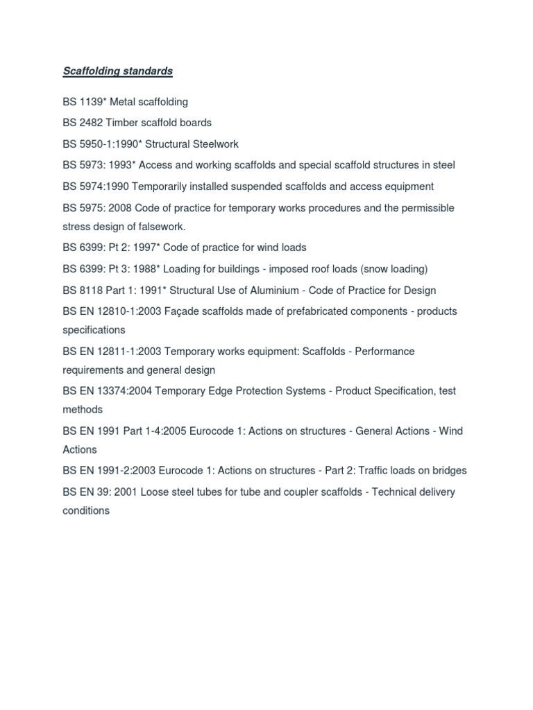 Scaffolding Standards Overview | PDF | Scaffolding | Architectural Design