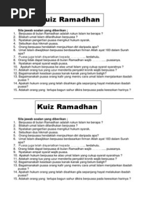 Kuiz Ramadhan Pdf