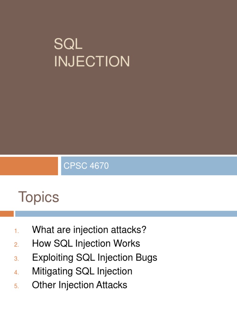 SQL Injection | PDF | Sql | Software Engineering