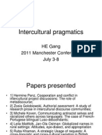 Intercultural Pragmatics - HE Gang Report On 2011 Manchester Conference