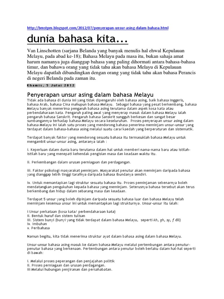 Dunia Bahasa Kita Pdf