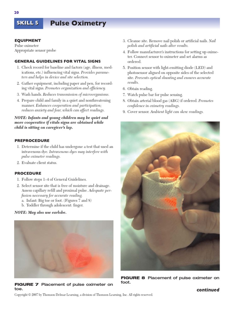 Skill 05 (1) ..Pulse Oximetry PDF Medical Specialties Clinical