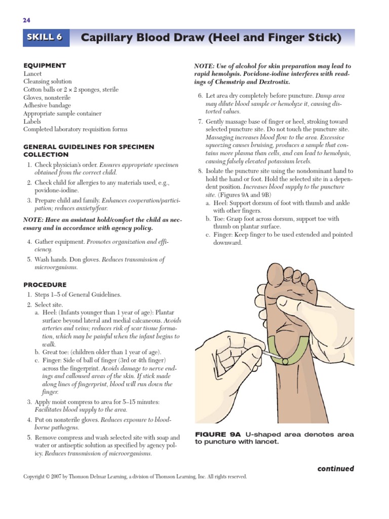 Skill 06 (1) ..Capillary Blood Draw | PDF | Science & Mathematics