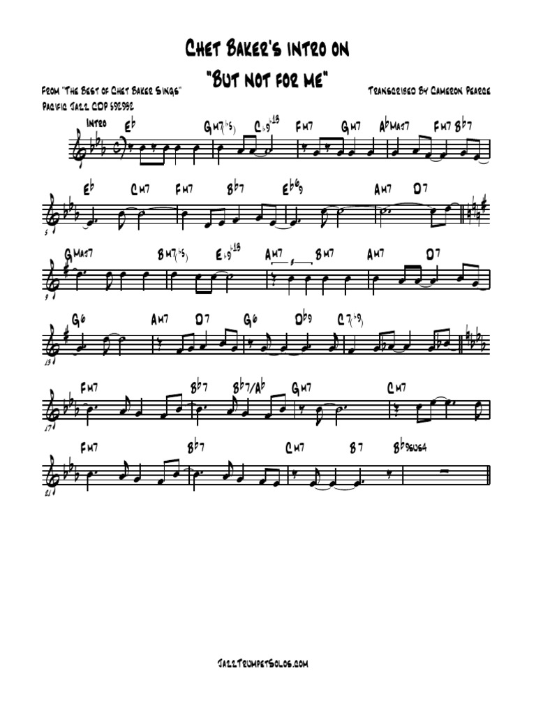 Chet Baker But Not For Me Lyrics