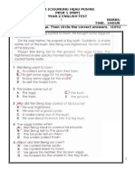 SJK (C) Gunung Hijau Pusing PKSR 1 (May) Year 2 English Test Name Marks Class 3 Time 1hour A Read The Passage. Then Circle The Correct Answers. (10%)