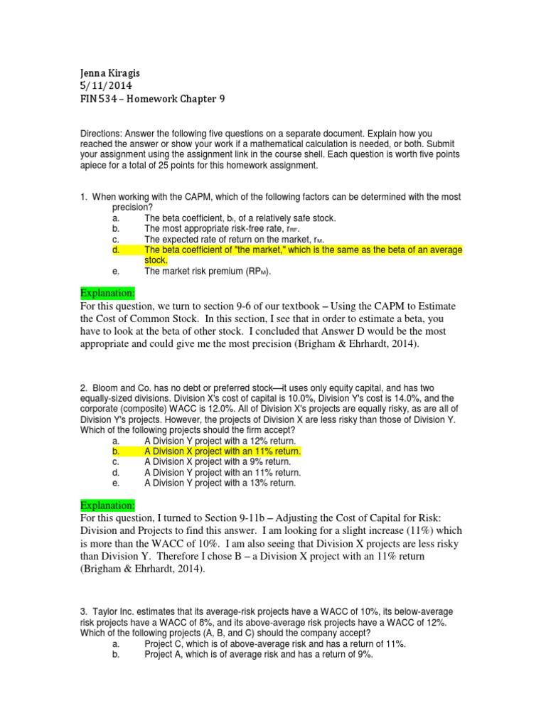 Fin 534 Discussions Homework Complete Course Jade Hs De