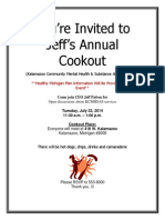 You're Invited To Jeff's Annual Cookout: Healthy Michigan Plan Information Will Be Provided at This Event