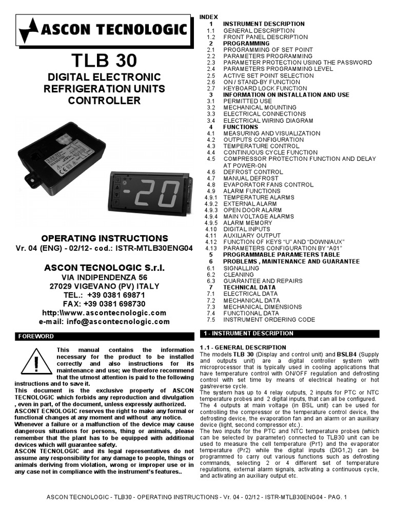TLB 30 Controller User Manual | PDF | Parameter (Computer Programming ...