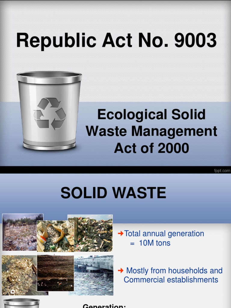 ecological solid waste management act of 2000 essay