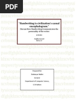 Download Discuss How Handwriting Communicates the Personality of the Writer by aujalanaveed SN232909439 doc pdf