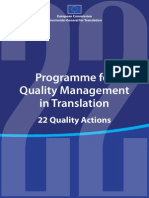 Programme for Quality Management in Translation - 22 Quality Actions