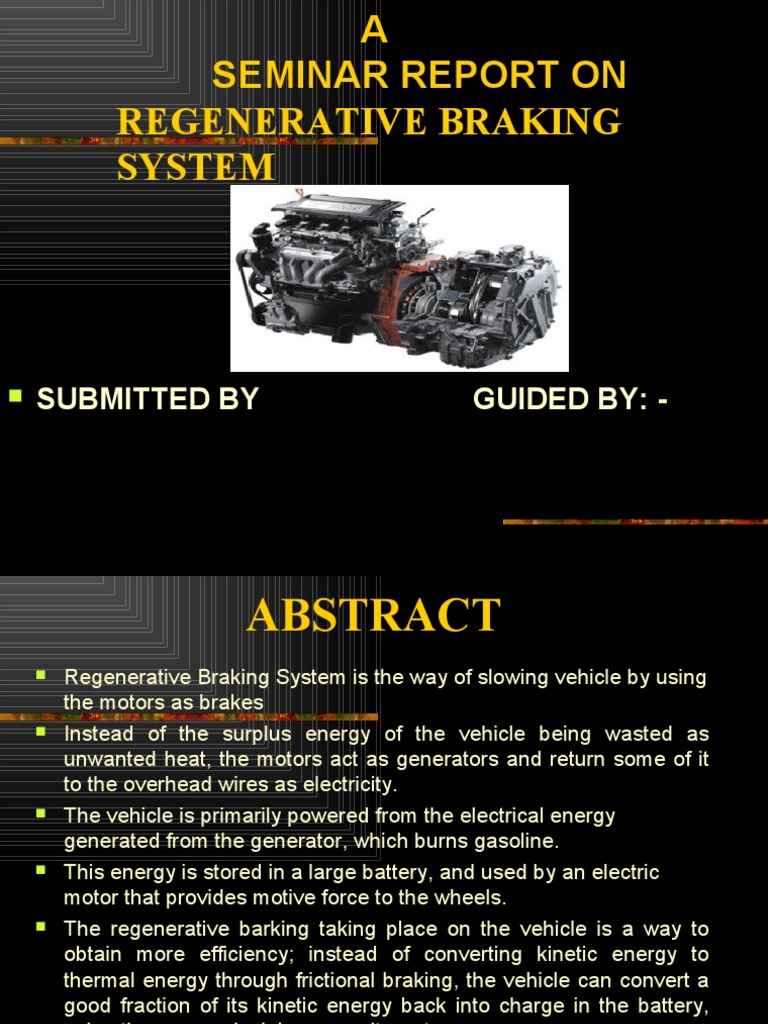 Regenerative Braking System Overview | PDF | Brake | Vehicles
