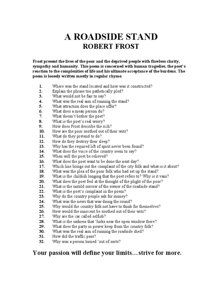 A ROADSIDE STAND Poetry