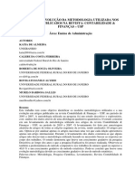 Analise Da Evolucao Da Metodologia Utilizada Nos Artigos Publicados Na Revista Contabilidade e Financas Usp