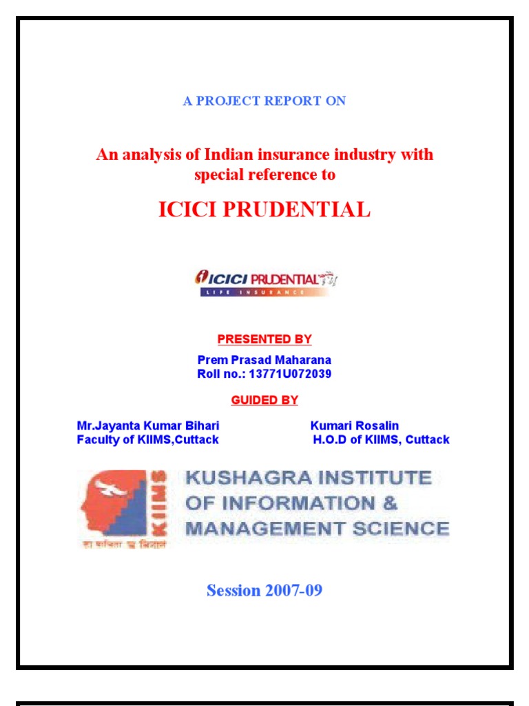 My Project Report On ICICI Pru | PDF | Annuity (American) | Insurance