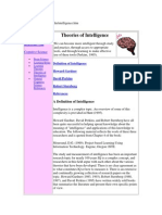 Theories of Intelligence Overview