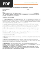 Offer of Employment and Employment Contract