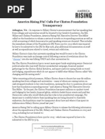 America Rising PAC Calls For Clinton Foundation Transparency