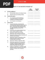 Cooley GO - Tip Sheet - Sample VC Due Diligence Request List