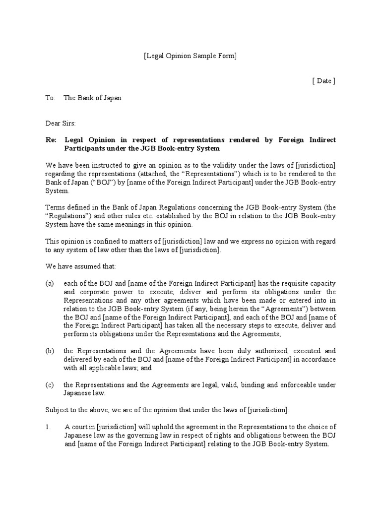 Sample Legal Opinion PDF