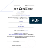 Share Certificate