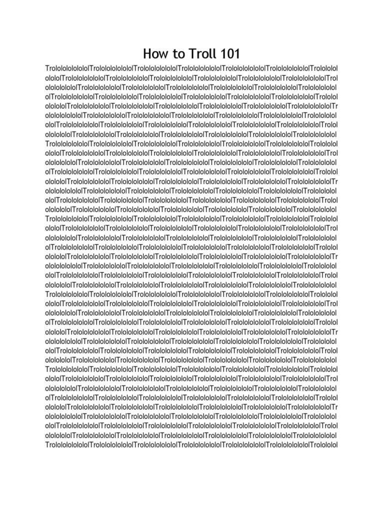 How To Troll 101 | PDF