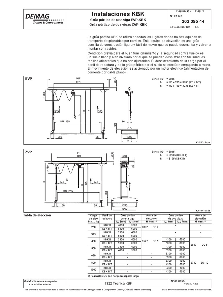 INst KBK PDF PDF Equipos De Construcci n M quinas