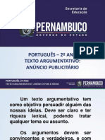 Português - 2º Ano Texto Argumentativo: Anúncio Publicitário