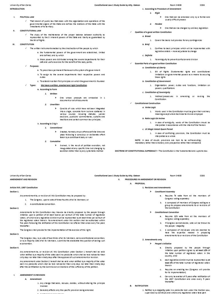 Constitutional Law 1 Study Guide - Pre Midterms | Download Free PDF ...