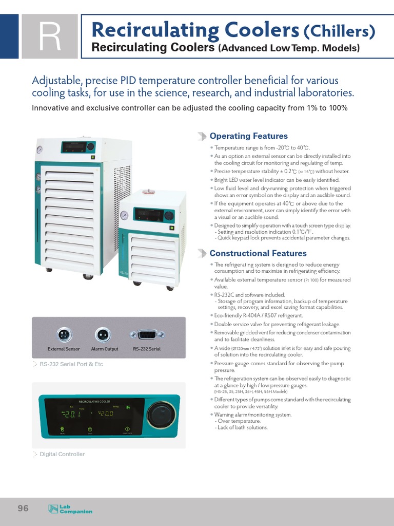 Recirculating Chillers | PDF | Refrigeration | Mechanical Engineering