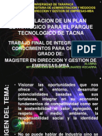 Formulacion de Un Plan Estrategico para El Parque Tecnologico de Tacna