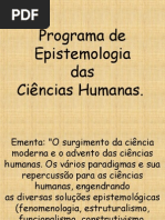 1 Epistemologia das Ciências Humanas