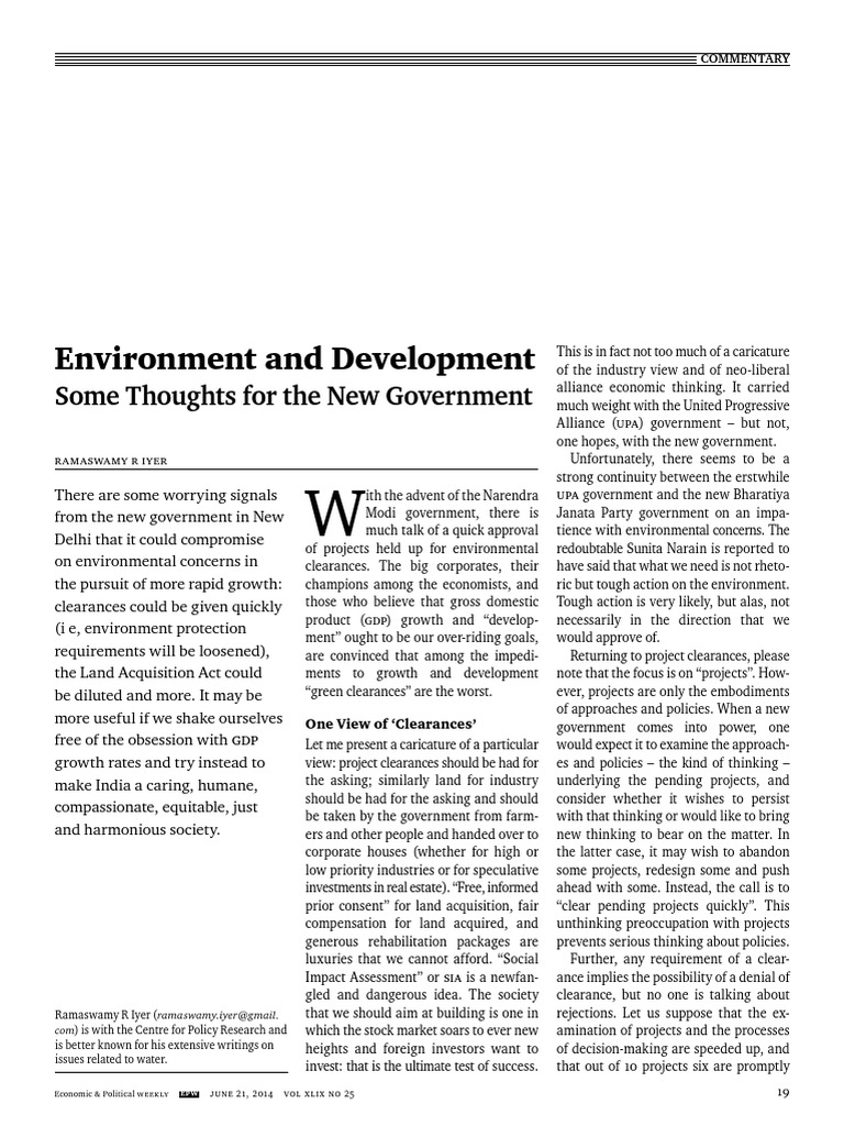 Environment and Development | PDF