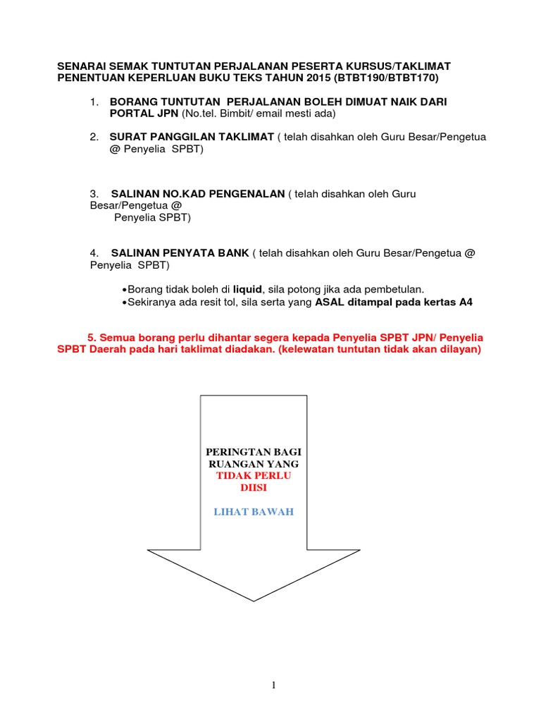 Borang Tuntutan Perjalanan  PDF
