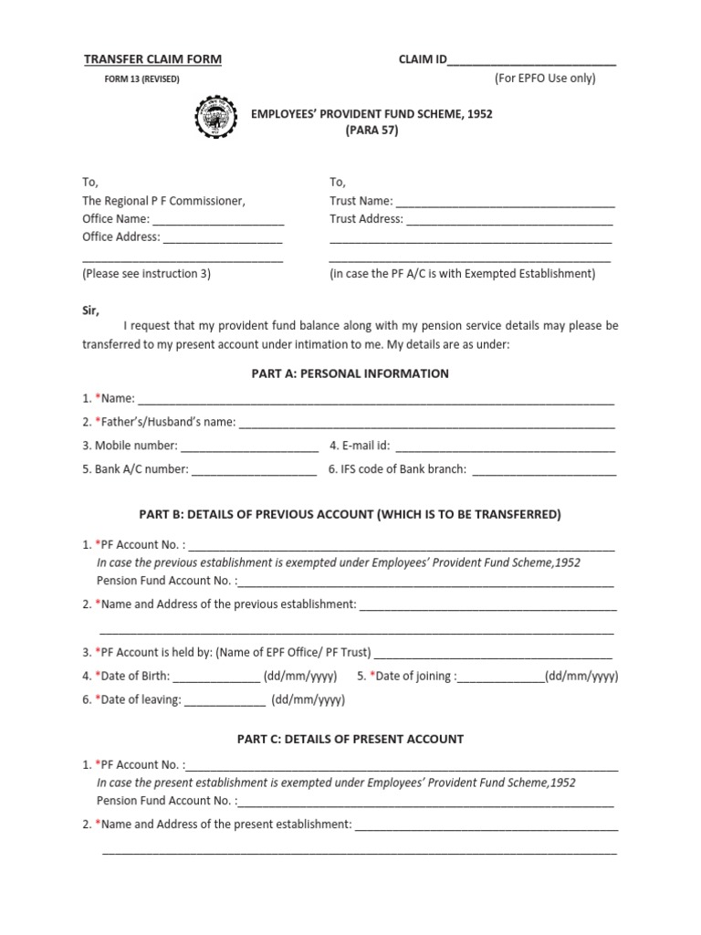 PF Transfer Form Submission Guide | PDF | Computing | Government