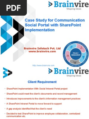 Case Study For Communication Social Portal With Sharepoint