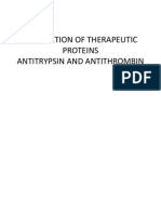 Production of Therapeutic Proteins Antitrypsin and Antithrombin