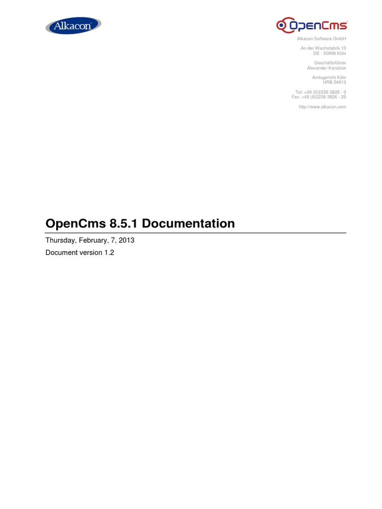 OpenCms 8.5.1 Documentation v1.2 | PDF | Human–Computer Interaction ...