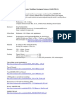 Groundwater Modeling (Geological Sciences 16:460:528:01)