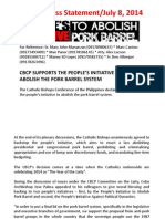 Press Statement of The People's Initiative Against The Pork Barrel (PIAP)
