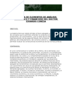 Programa Catedra Analisis Economico y Financiero Conesa