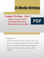 Week 5 - Feature Writing Part 1