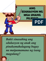 Ang Edukasyon NG Mga Unang Pilipino
