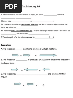 36 Balanced And Unbalanced Forces Worksheet Middle School - combining