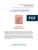 Bayesian Methods for Testing the Randomness of Lottery Draws David Percy