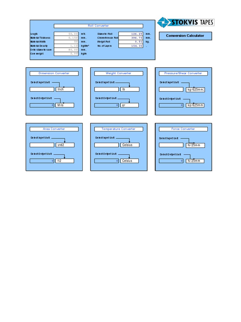 WEIGHT Conversion Calculator PDF